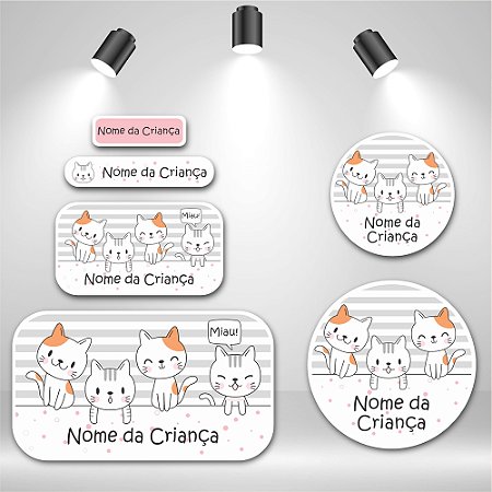 Kit de Etiquetas Escolares – Gatinhos