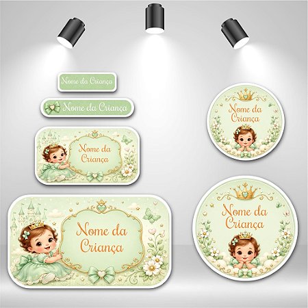 Kit de Etiquetas Escolares – Encanto de Princesa