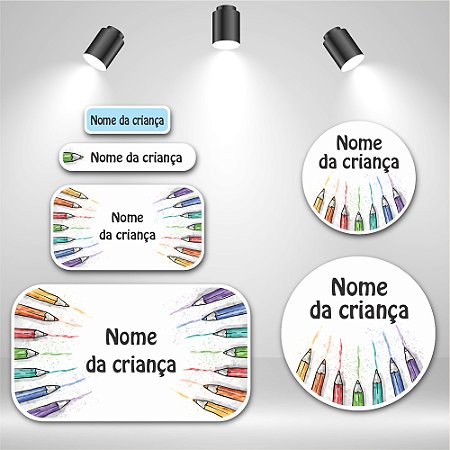 Kit de Etiquetas Escolares – Lapis de cor