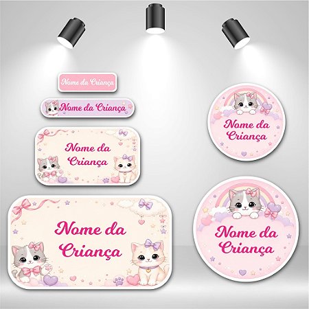 Kit de Etiquetas Escolares – Mundo dos Gatinhos Fofos