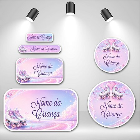 Kit de Etiquetas Escolares – Patinação Glow