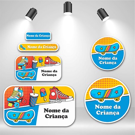 Kit de Etiquetas Escolares – Skate