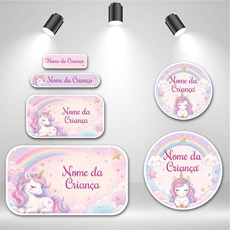 Kit de Etiquetas Escolares – Unicornio Encantado