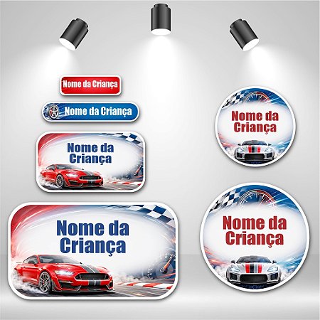 Kit de Etiquetas Escolares – Carros Esportivos