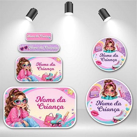 Kit de Etiquetas Escolares – Menina Pop Fashion
