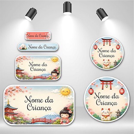 Kit de Etiquetas Escolares – Japão Cute