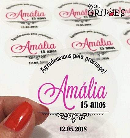 Adesivos 15 anos Transparente