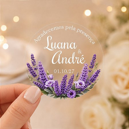 Adesivo para Lembrancinha Coleção Flores Lilás