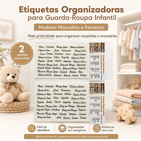 Etiquetas Organizadoras para Roupas e Enxoval Infantil