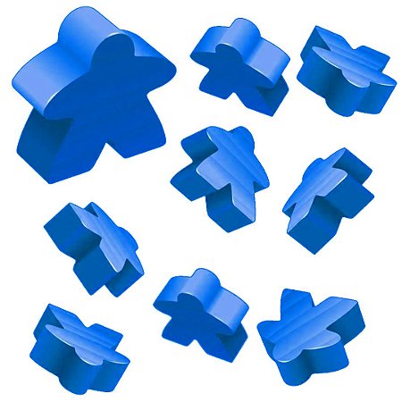 Conjunto de Meeple Azul