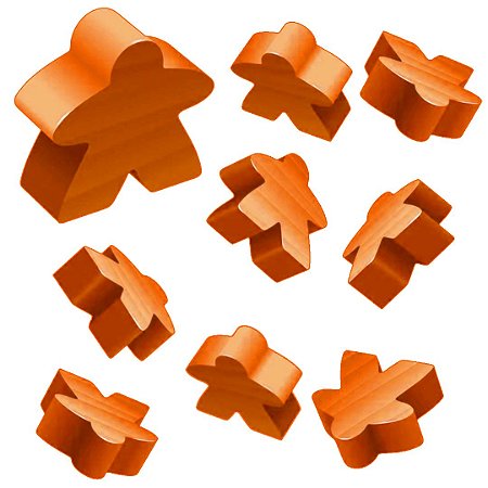 Conjunto de Meeple Laranja