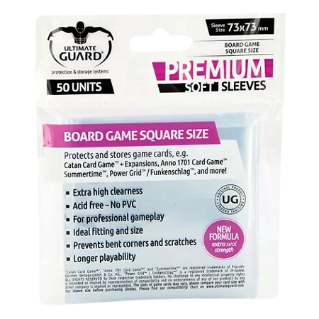 Ultimate Guard - Board Game - 73x73 - (50 Soft Sleeves)