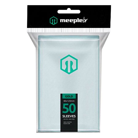 Sleeves Gold 80x120 - MeepleBR - (50 Sleeves)