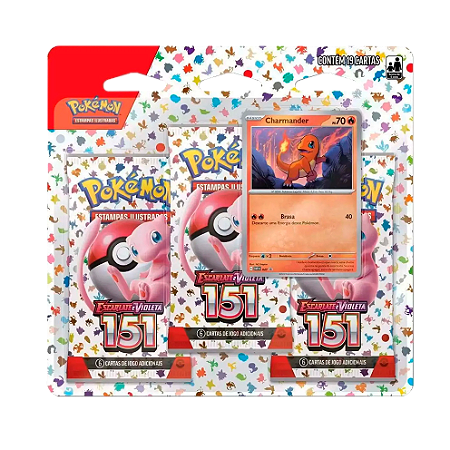 Escarlate e Violeta 151 - Blister Triplo - Charmander - Pokémon