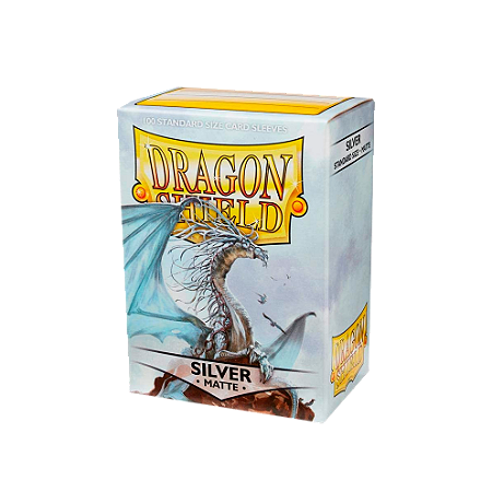 Dragon Shield Matte - Silver - Standard Size 88x63 (100 Shields)