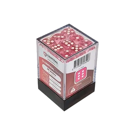 Central Dices - D6 12mm - Rosa e Branco - Translúcido (36 Dados)