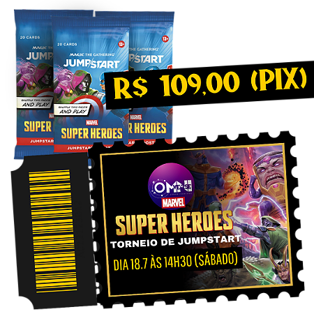 Ingresso para o Torneio de Jumpstart de Marvel Super Heroes - dia 18.7 às 14h30 (sábado)