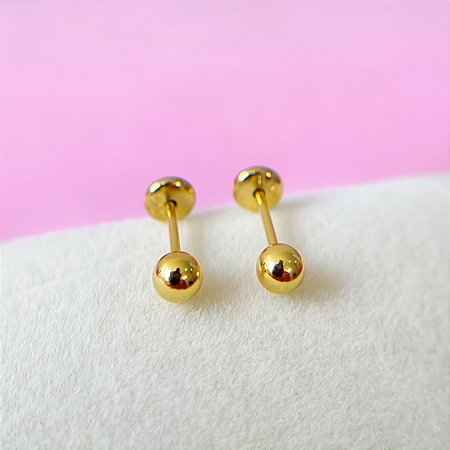 Piercing De Sobrancelha Bolinha Em Ouro 18k