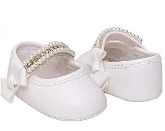 Sapato infantil Pimpolho feminino velcro e pérolas tamanho 2 - branco