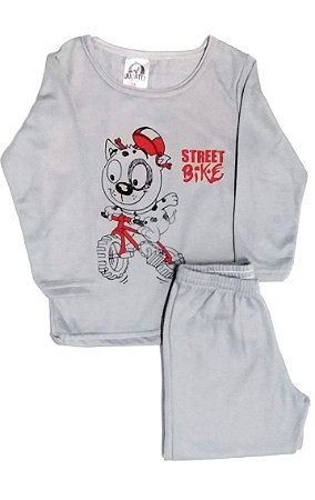 Pijama Jucatel infantil flanelado - cinza