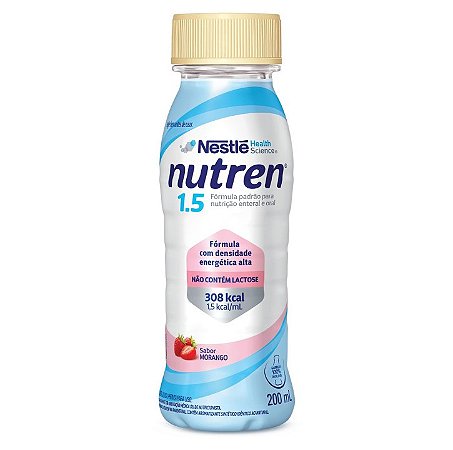 Nutren 1.5 Morango 200ml Nestlé – Suplemento Nutricional Hipercalórico e Hiperproteico para Recuperação Nutricional