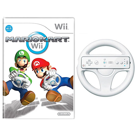 Jogo Mario Kart Wii + Volante - Wii