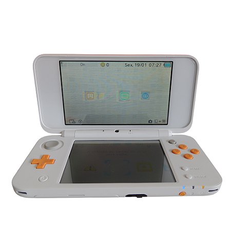 Console New Nintendo 2DS XL Branco e Laranja - Nintendo (Desbloqueado)