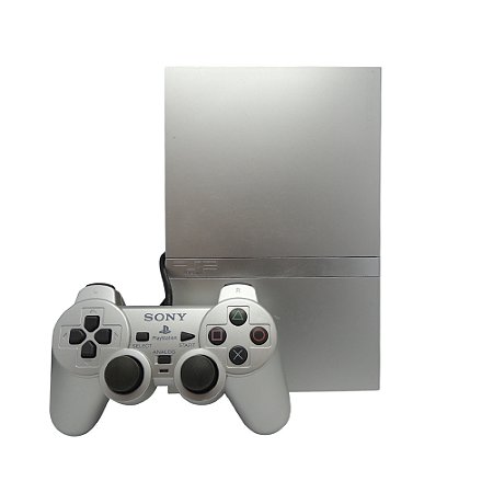 Console PlayStation 2 Slim Prata - Sony (DESBLOQUEADO 1.93)