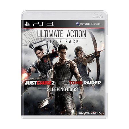 Pacote Ultimate Action Triple Pack: Just Cause 2 + Sleeping Dogs + Tomb Raider - PS3