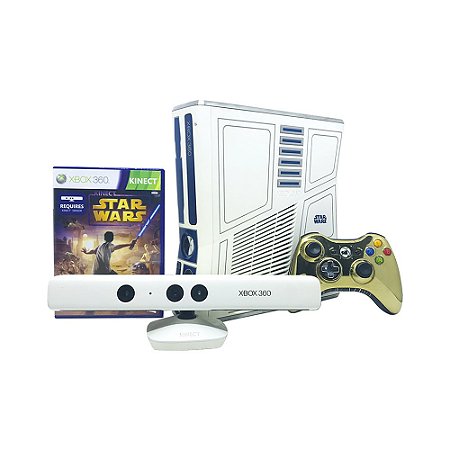 XBOX 360 Slim 4GB BRANCO Star Wars Edition + Kinect (Seminovo