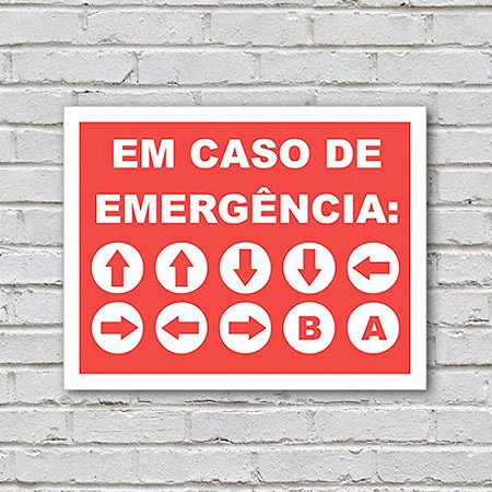 Placa de Parede Decorativa: Em Caso de Emergência