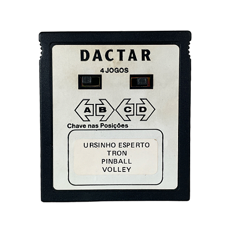 Jogo Dactar 4 em 1 Ursinho Esperto / Tron / Pinball / Volley - Atari (Relabel)