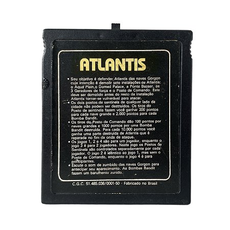 Jogo Cartucho Atari 2 In 1 (Atlantis e Seaquest) - Atari