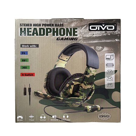 Headset Gaming OIVO Camuflado com fio - OIVO