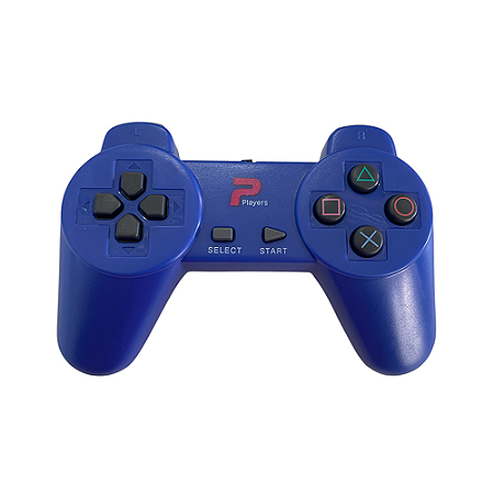 Controle PlayStation 1 com fio Azul - Players