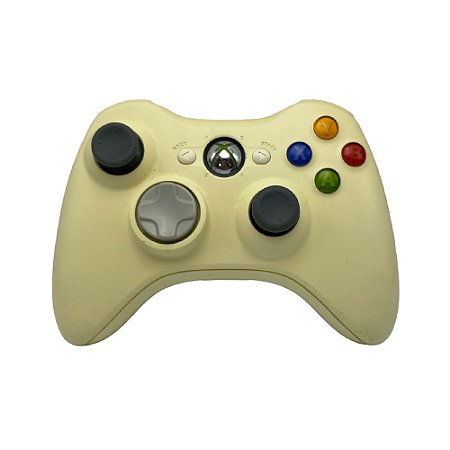 Controle Microsoft sem fio Creme e Branco - Xbox 360