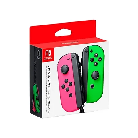 Controle Nintendo Joy-Con (Direito e Esquerdo) Verde e Rosa - Switch (LACRADO)