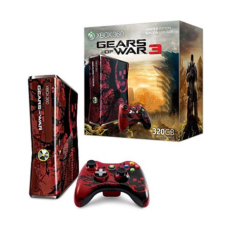 Console Xbox 360 Slim 250GB (Edição Limitada: Gears of War 3) - Microsoft