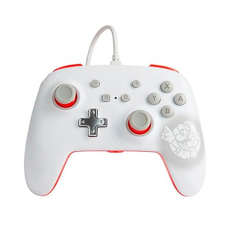 Controle Switch com fio Branco (Mario) - PowerA
