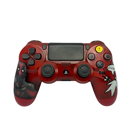 Controle Sony Dualshock 4 Vermelho sem fio (Personalizado: Deadpool) - PS4
