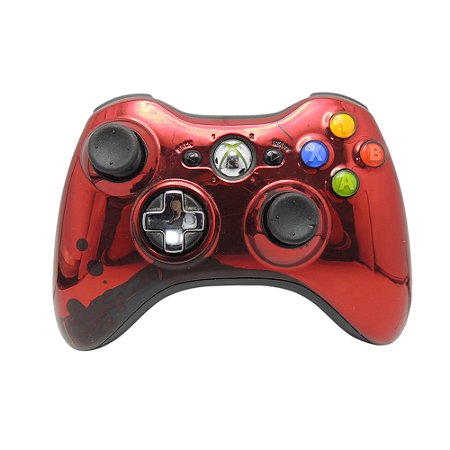 Controle Microsoft Vermelho Cromado - Xbox 360
