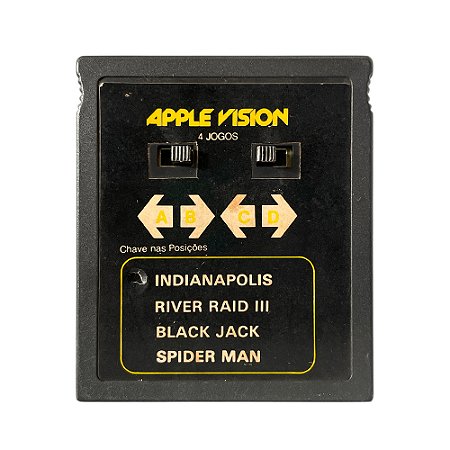 Jogo Apple Vision 4 em 1 (Indianopolis, River Raid III, Black Jack e Spider Man) - Atari