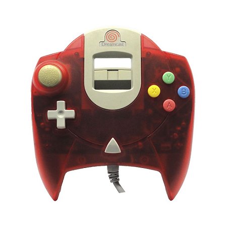 Controle Vermelho Transparente - DreamCast