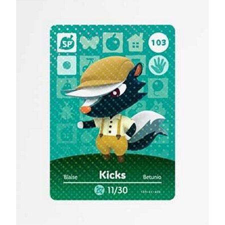 Animal Crossing Amiibo Card: Kicks #103 - Nintendo