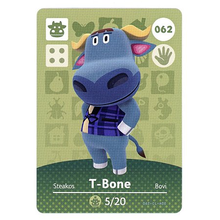 Animal Crossing Amiibo Card: T-Bone #062 - Nintendo