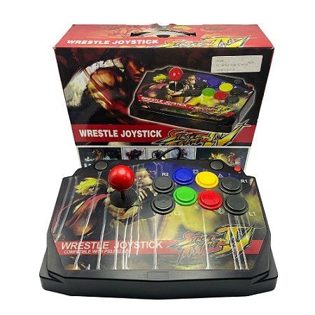 Controle Arcade Wrestle Joystick - PS2, PS3 e PC