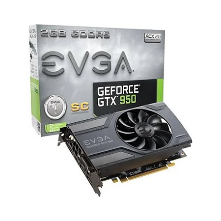 Placa de Vídeo EVGA GeForce GTX 950 , 2GB, GDDR5, HDMI e DisplayPort -  EVGA