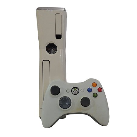 Console Xbox 360 Slim 320GB Branco - Microsoft (DESBLOQUEIO LT 3.0)