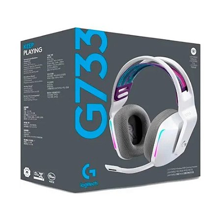 Headset Gamer Sem Fio Logitech G733 com Áudio 7.1 Dolby Surround, Branco - Logitech