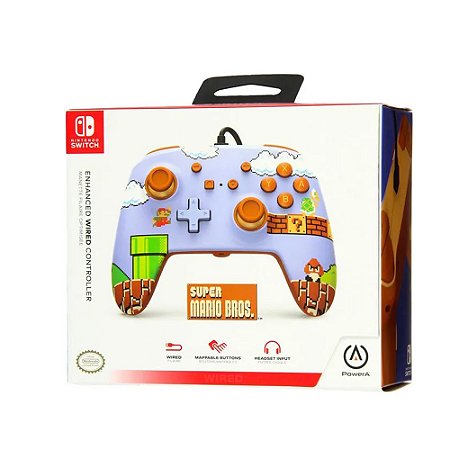 Controle Switch com fio Branco (Super Mario Bros.) - PowerA (Lacrado)